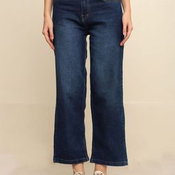 zayla Women Comfort Wide Leg High-Rise Light Fade Stretchable Jeans-image-43