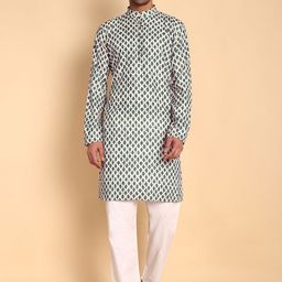 Vardha Mandarin Collar Floral Printed Straight Cotton Kurta-image-97