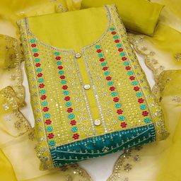 KALINI Embroidered Pure Cotton Unstitched Dress Material-image-74