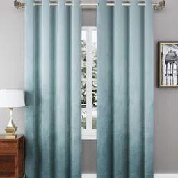 Aura Blue Set of 2 Window Curtain-15