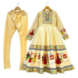 Alyaansh Couture Girls Embroidered Beads and Stones Pure Cotton Kurta with Trousers-picture-36