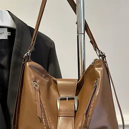 LULU & SKY PU Structured Handheld Bag with Bow Detail-1