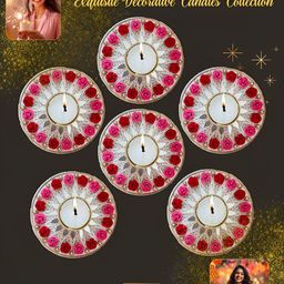 Designers Collection Pink & White 6 Pieces Candle-40