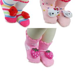 NESKA MODA 6 To 12 Months Baby Set Of 3 Pair Cotton Anti Slip Face Ankle Socks/ Booties-12