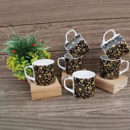 laghima jadon Multicoloured 6 Pieces Printed Ceramic Glossy Cups-8