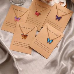 DIVASTRI Set Of 5 Gold-Plated Butterfly Shaped Pendant with Chain-image-94