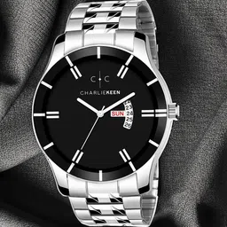 CHARLIEKEEN Men Brass Dial & Stainless Steel Straps Analogue Watch CC-GR013-BLK-CH-image-32