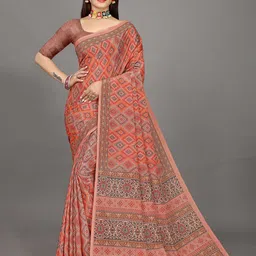 Zeekha Kalamkari Pure Chiffon silk Kanjeevaram Saree-picture-56