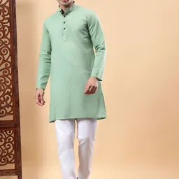 Yugnik Men Regular Pure Cotton Kurta with Pyjamas-image-33