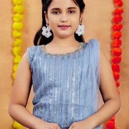Sangria Girls Blue Net Lehenga Choli-picture-40