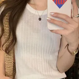 KPOP Women Round Neck Short Sleeves Top-image-62
