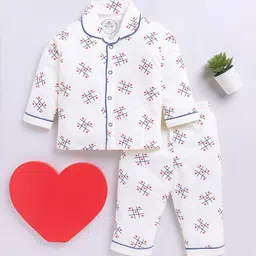 Clt.s Kids Printed Lapel Collar Pure Cotton Night Suit-picture-15