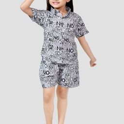 BAESD Girls Printed Pure Cotton Shirt With Shorts Clothing Set-image-72
