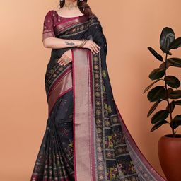VS MALL Kalamkari Zari Art Silk Kanjeevaram Saree-image-23