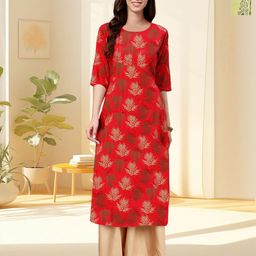 HERE&NOW Women Pack of 2 Floral Printed Daily Straight Kurtas-picture-18