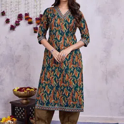 MOJILAA Women Printed Regular Gotta Patti Pure Cotton Kurta with Salwar-picture-34