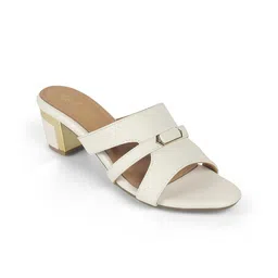 Tresmode Slick White Women Dress Block Heel Sandals-20