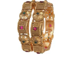 Anouk Set Of 2 Gold-Plated Stone Studded Bangles image 2