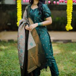 DIVASTRI Women Ethnic Motifs Printed Regular Kurta with Trousers & With Dupatta-picture-37