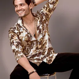 MARMIC FAB Classic Abstract Printed Spread Collar Relaxed Fit Shirt-image-6