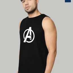Organic Chics Pack Of 2 Printed Cotton Tank Vests Black Avenger-Black Thor_S-image-36