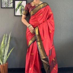 A S CREATION Woven Design Pure Silk Kanjeevaram Saree-image-99