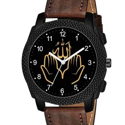 Gopal Shopcart Unisex Leather Straps Analogue Watch C1004BLK-Islamic-NUM03-Maroon-L_SH-image-57