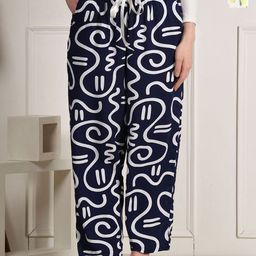 Style Shoes Pack Of 2 Abstract Printed Mid-Rise Lounge Pants-image-113