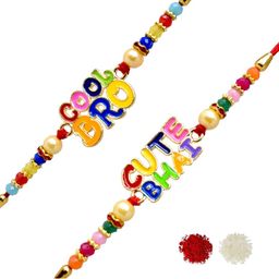 MEIRA JEWELLERY 4-Pcs Rakhi With Roli Chawal & Greeting Card-image-88