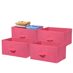Kuber Industries Pink Set of 4 Regular Drawer Organiser Organisers-30