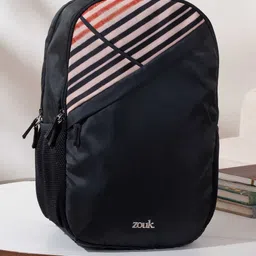 ZOUK Men Striped Backpack with Compression Straps-image-19