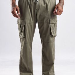THE BEETEL HOUSE Men Relaxed Loose Fit Cargos Trousers-picture-19