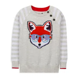 Cherry Crumble Girls Animal Self Design Pullover-image-88