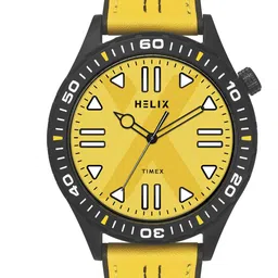 Helix Men Brass Dial & Leather Straps Analogue Watch TW052HG05-image-74