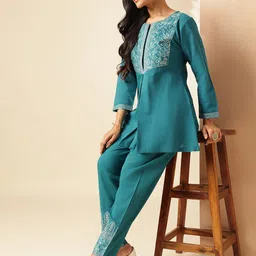 Vbuyz Embroidered Tunic With Trousers Co-Ords-image-108