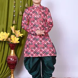 Cae Boys Embroidered Regular Sequinned Kurta with Patiala-5