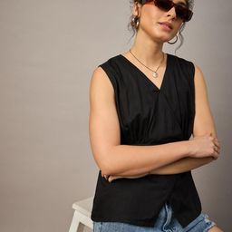 R.Code by The Roadster Life Co. Women V-Neck Sleeveless Wrap Top-picture-22
