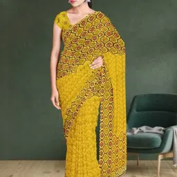 Ruhabs Floral Printed Saree With Blouse Piece-picture-34