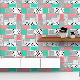 ArtzFolio Printed UV-Resistant Anti-Bacterial Colorful Rectangles Peel & Stick Wallpaper-image-8