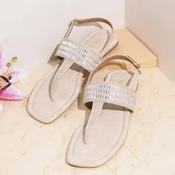 Inc 5 Women Embellished T-Strap Flats-image-55