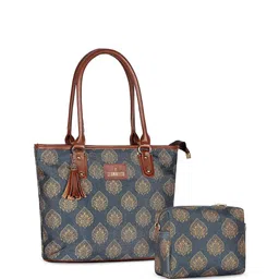 THE CLOWNFISH Printed Structured Shoulder Bag with Tasselled image 2