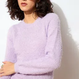 SASSAFRAS Women Woollen Pullover with Fuzzy Detail-image-79