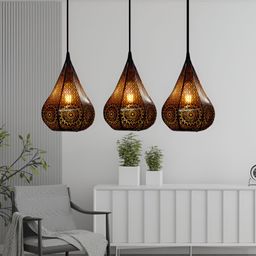 KINIS Black & Brown Textured Quirky Ceiling Lamp-51