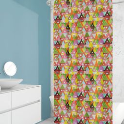 ArtzFolio Pink & Green Printed Water Proof Shower Curtain-image-76
