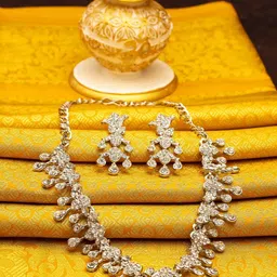 VATSALYA creation Rhodium-Plated Artificial Stones Alloy Jewellery Set-image-32