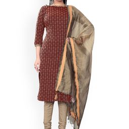 RUDRAA FAB Art Silk Unstitched Dress Material-image-3