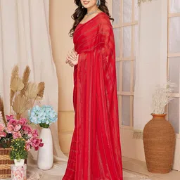 VAIRAGEE Striped Beads and Stones Embellished Ready to Wear Saree-image-15