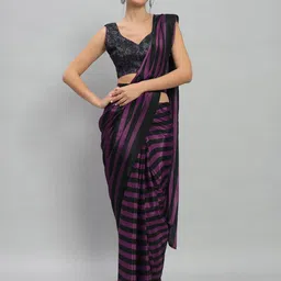 Suha Women Striped Satin Saree-picture-52