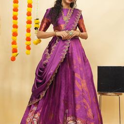 Fabcartz Semi-Stitched Lehenga & Unstitched Blouse With Dupatta-image-65