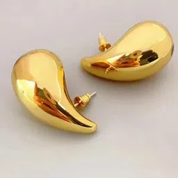 DressBerry Stainless Steel Gold-Plated Teardrop Shaped Studs-image-55